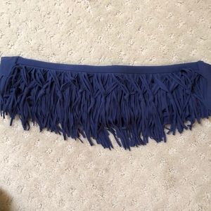 Bandeaux fringe swimsuit top with tie back. EUC.